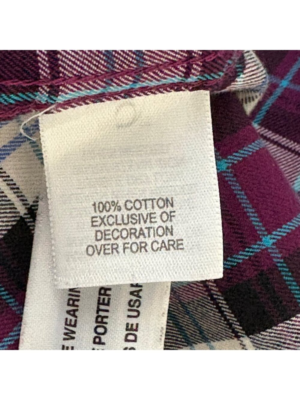 Le Tigre Purple Plaid Flannel Button Front Long Sleeve Shirt - Picture 9 of 14